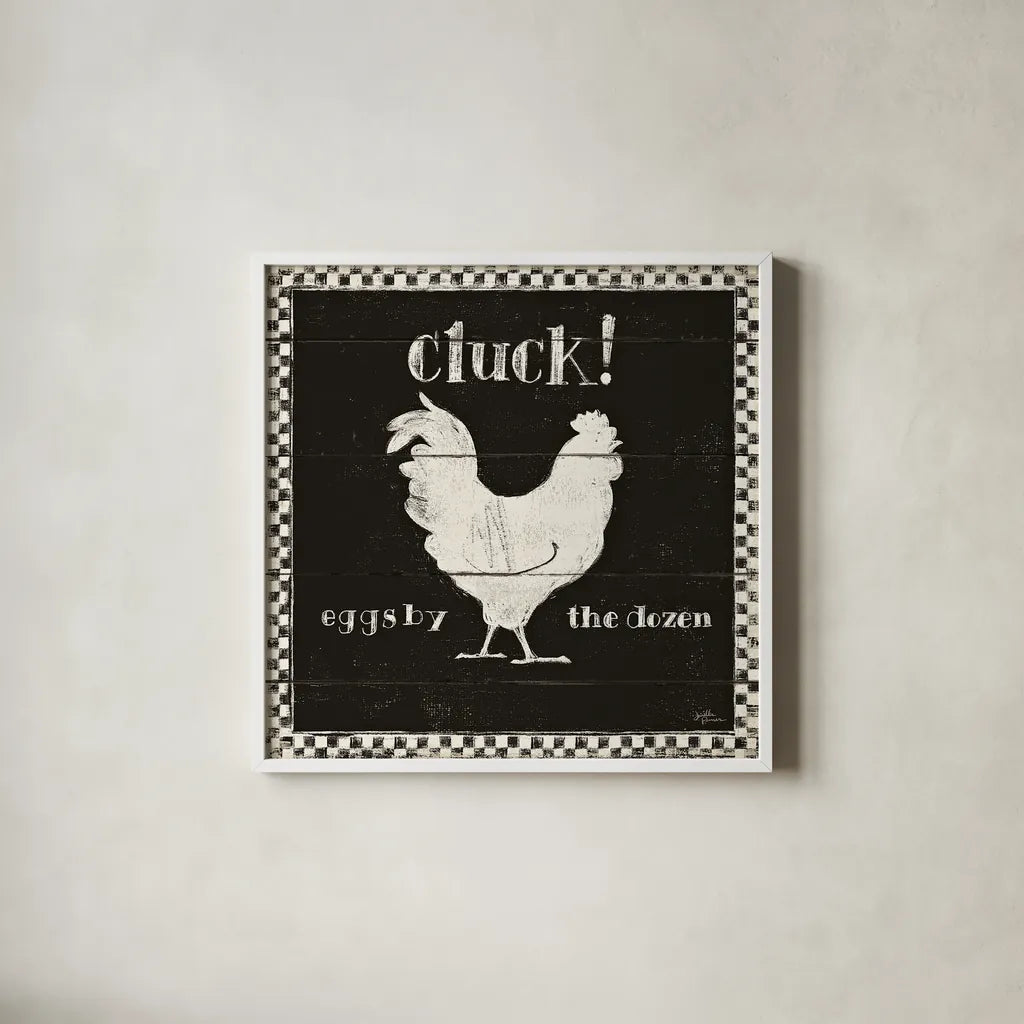 Country Thoughts VIII Black by Janelle Penner. Shown in a crisp white glass frame for a clean and minimalist style. Available as an archival giclee rolled canvas, fine art paper, or poster print. SKU 37936a.