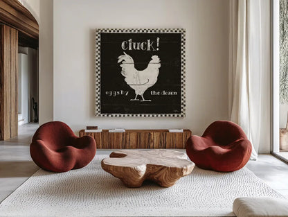 Country Thoughts VIII Black by Janelle Penner. Shown as extra-large giant wall art in a modern living room. Available as an archival giclee rolled canvas, fine art paper, or poster print. SKU 37936a.
