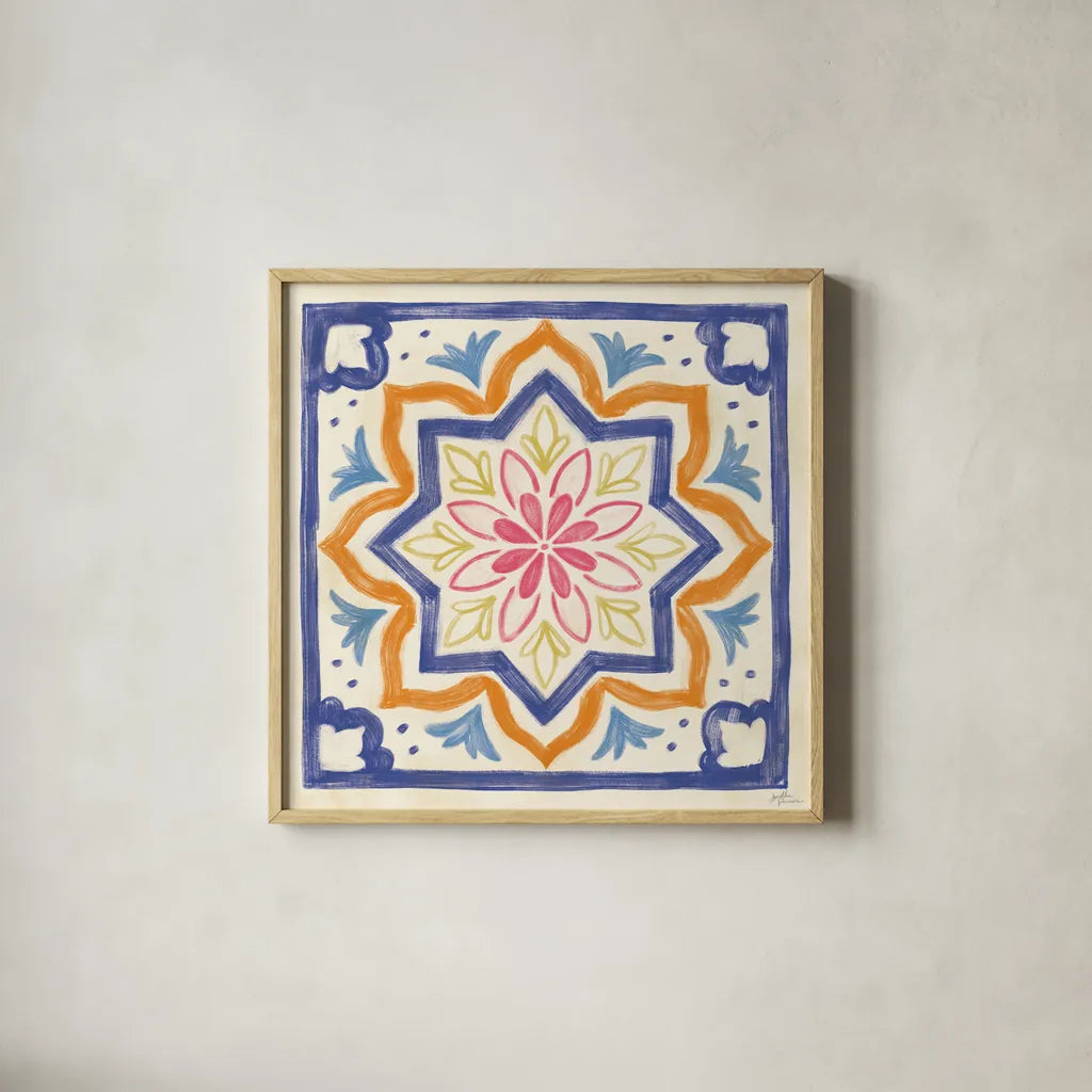 Cyprus IX by Janelle Penner. Shown in a natural wood glass frame for a timeless modern aesthetic. Available as an archival giclee rolled canvas, fine art paper, or poster print. SKU 79734a.