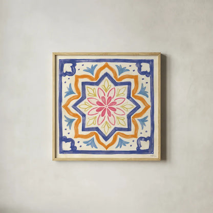 Cyprus IX by Janelle Penner. Shown in a natural wood glass frame for a timeless modern aesthetic. Available as an archival giclee rolled canvas, fine art paper, or poster print. SKU 79734a.