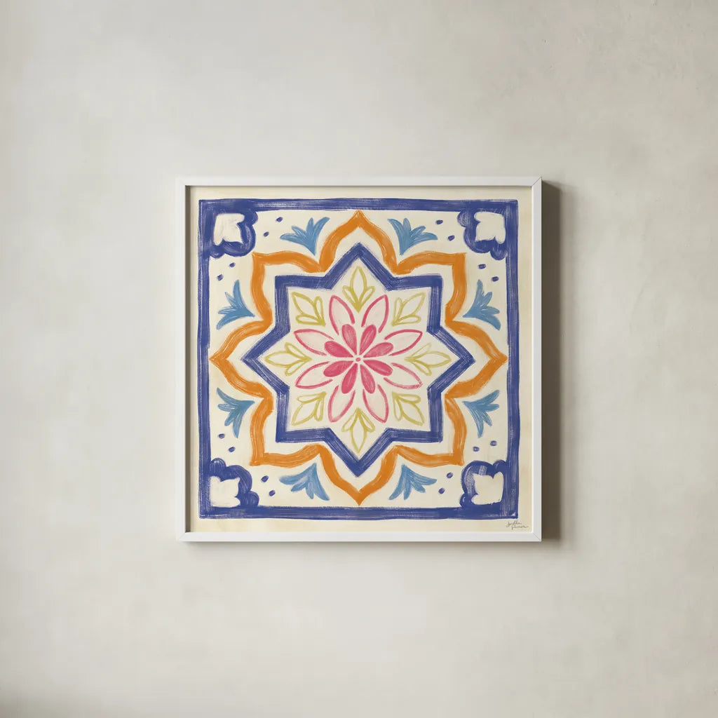 Cyprus IX by Janelle Penner. Shown in a crisp white glass frame for a clean and minimalist style. Available as an archival giclee rolled canvas, fine art paper, or poster print. SKU 79734a.