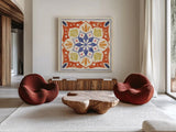 Cyprus VIII by Janelle Penner. Shown as extra-large giant wall art in a modern living room. Available as an archival giclee rolled canvas, fine art paper, or poster print. SKU 79733a.