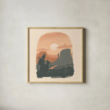 Desert I Sq by Janelle Penner. Shown in a natural wood glass frame for a timeless modern aesthetic. Available as an archival giclee rolled canvas, fine art paper, or poster print. SKU 80642a.