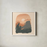 Desert I Sq by Janelle Penner. Shown in a crisp white glass frame for a clean and minimalist style. Available as an archival giclee rolled canvas, fine art paper, or poster print. SKU 80642a.