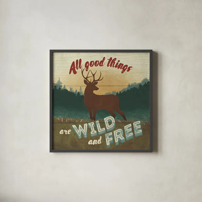 Discover the Wild VI by Janelle Penner. Shown in a sleek black glass frame for a contemporary gallery look. Available as an archival giclee rolled canvas, fine art paper, or poster print. SKU 21362a.