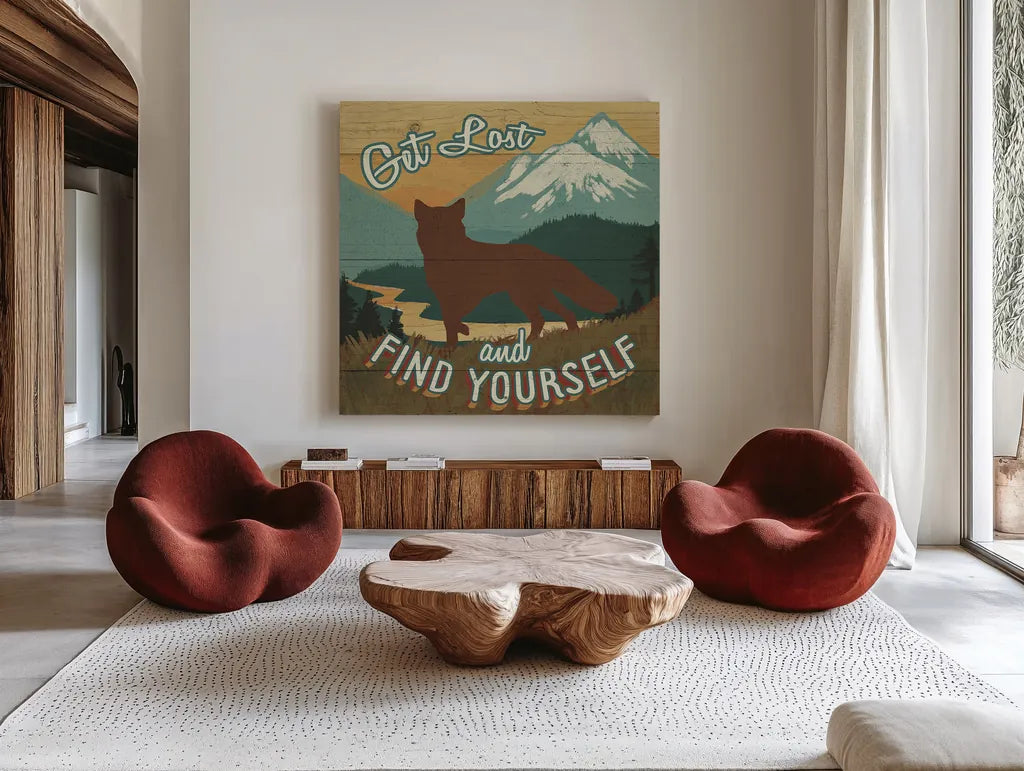 Discover the Wild VII by Janelle Penner. Shown as extra-large giant wall art in a modern living room. Available as an archival giclee rolled canvas, fine art paper, or poster print. SKU 21363a.