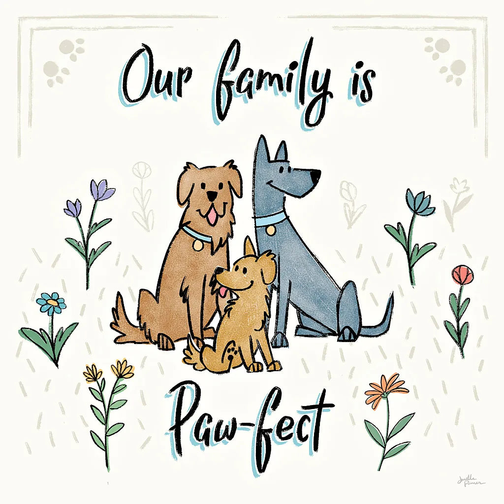 Dogs in the Garden IV by Janelle Penner. SKU 36680a. Archival Giclee Fine art print for wall decor.