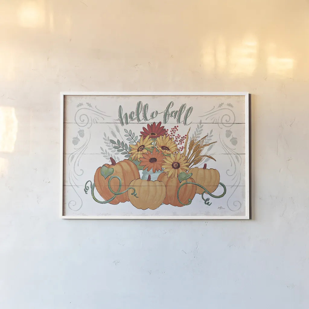 Fall Fun I by Janelle Penner. shown as a paper print in a white frame. Available as a archival giclee rolled canvas, fine art paper, or poster print. SKU 34878i.