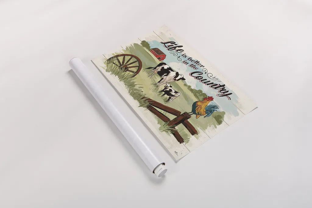 Farm Life I by Janelle Penner. shown as a rolled paper print. Available as archival giclee rolled canvas, fine art paper, or poster print. SKU 43932i.