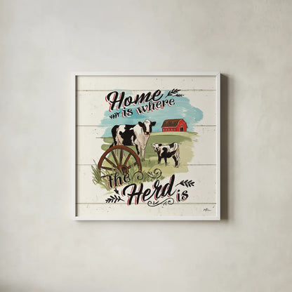 Farm Life II by Janelle Penner. Shown in a crisp white glass frame for a clean and minimalist style. Available as an archival giclee rolled canvas, fine art paper, or poster print. SKU 43933a.