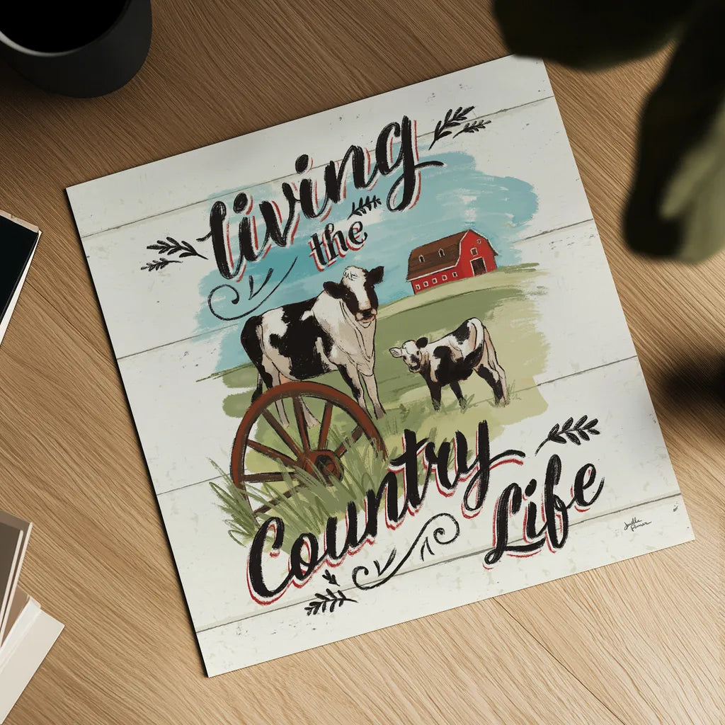 Farm Life II Country by Janelle Penner. Shown as a detailed flat fine art print, highlighting archival giclee quality. Available as an archival giclee rolled canvas, fine art paper, or poster print. SKU 48797a.