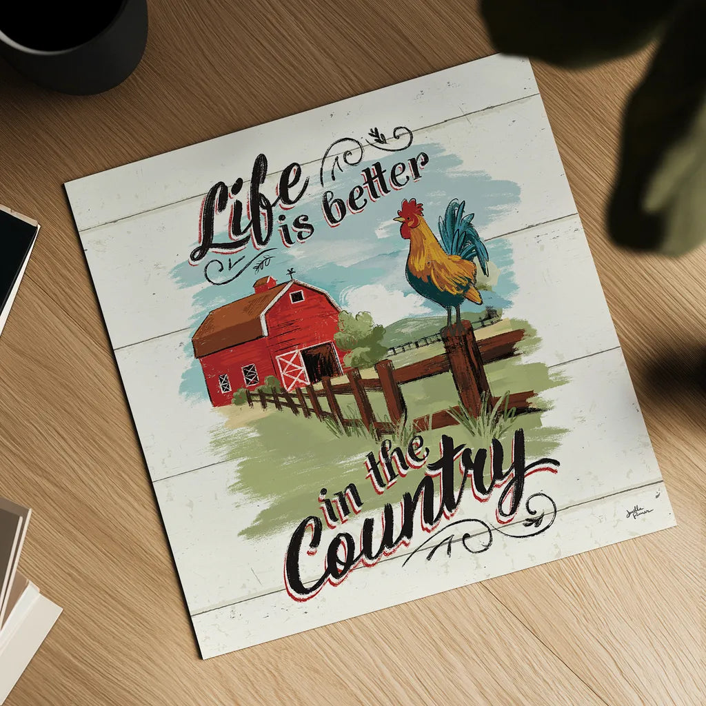 Farm Life III by Janelle Penner. Shown as a detailed flat fine art print, highlighting archival giclee quality. Available as an archival giclee rolled canvas, fine art paper, or poster print. SKU 43934a.