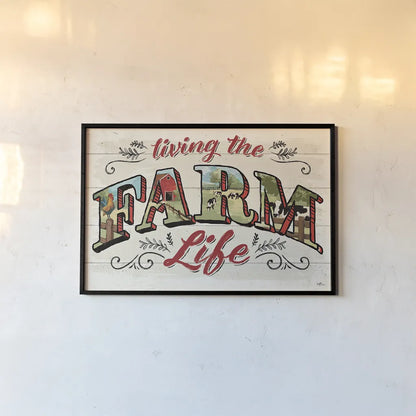 Farm Life IV by Janelle Penner. shown as a paper print in a black flame. Available as a archival giclee rolled canvas, fine art paper, or poster print. SKU 43935i.