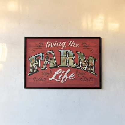 Farm Life V by Janelle Penner. shown as a paper print in a black flame. Available as a archival giclee rolled canvas, fine art paper, or poster print. SKU 43936i.
