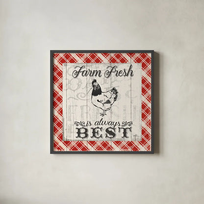 Farmers Market III by Janelle Penner. Shown in a sleek black glass frame for a contemporary gallery look. Available as an archival giclee rolled canvas, fine art paper, or poster print. SKU 24062a.