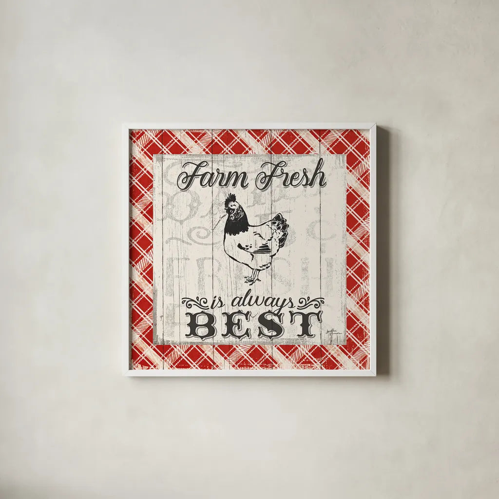 Farmers Market III by Janelle Penner. Shown in a crisp white glass frame for a clean and minimalist style. Available as an archival giclee rolled canvas, fine art paper, or poster print. SKU 24062a.