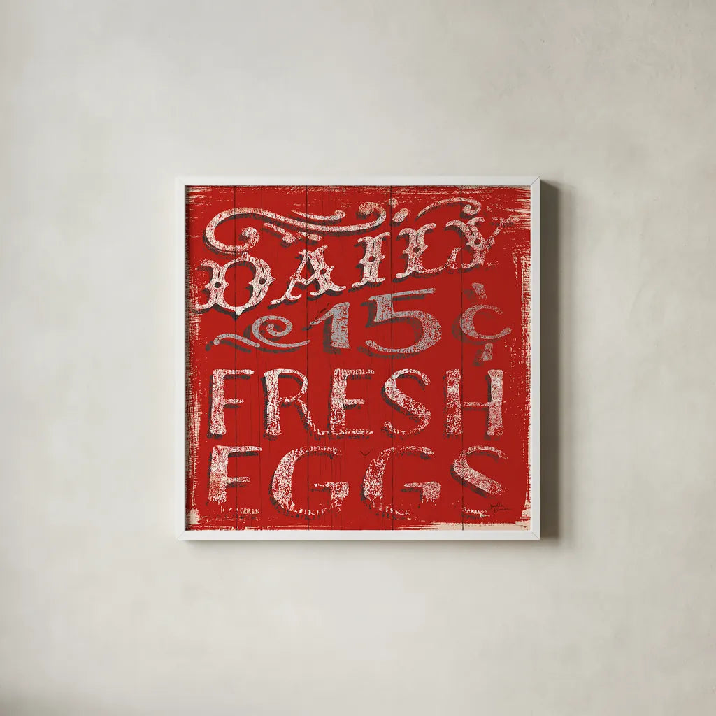 Farmers Market XII by Janelle Penner. Shown in a crisp white glass frame for a clean and minimalist style. Available as an archival giclee rolled canvas, fine art paper, or poster print. SKU 24071a.