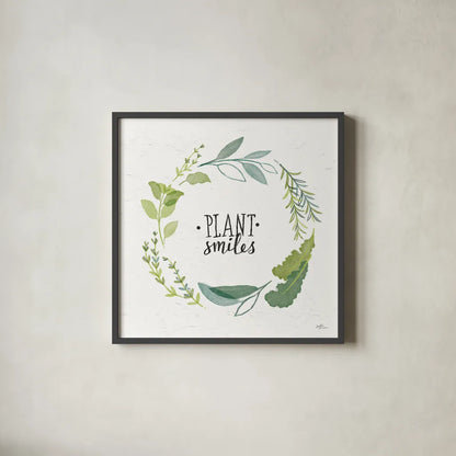 Fine Herbs II by Janelle Penner. Shown in a sleek black glass frame for a contemporary gallery look. Available as an archival giclee rolled canvas, fine art paper, or poster print. SKU 34994a.