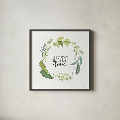 Fine Herbs III by Janelle Penner. Shown in a sleek black glass frame for a contemporary gallery look. Available as an archival giclee rolled canvas, fine art paper, or poster print. SKU 34995a.