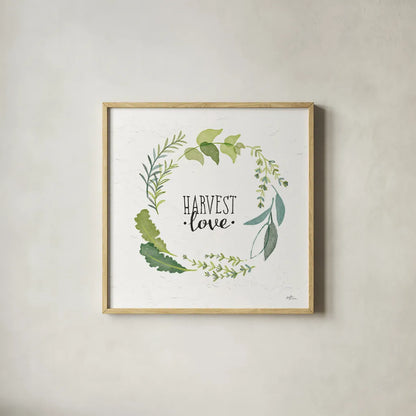 Fine Herbs III by Janelle Penner. Shown in a natural wood glass frame for a timeless modern aesthetic. Available as an archival giclee rolled canvas, fine art paper, or poster print. SKU 34995a.