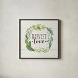 Fine Herbs III Foliage and Shiplap by Janelle Penner. Shown in a sleek black glass frame for a contemporary gallery look. Available as an archival giclee rolled canvas, fine art paper, or poster print. SKU 42196a.