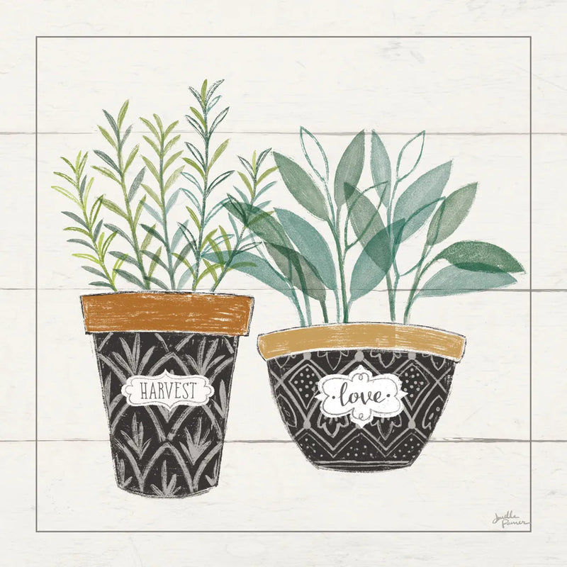 Fine Herbs IV Love by Janelle Penner. SKU 46182a. Archival Giclee Fine art print for wall decor.