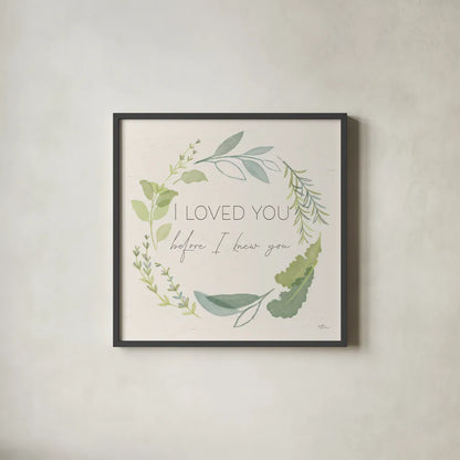 Fine Herbs Sentiment I by Janelle Penner. Shown in a sleek black glass frame for a contemporary gallery look. Available as an archival giclee rolled canvas, fine art paper, or poster print. SKU 69577a.