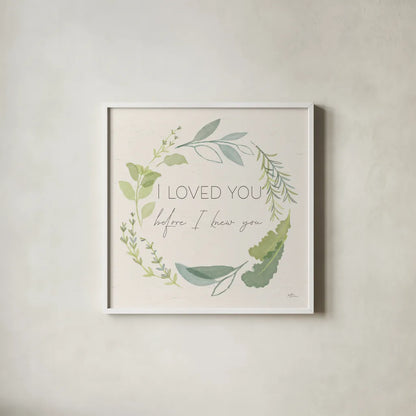 Fine Herbs Sentiment I by Janelle Penner. Shown in a crisp white glass frame for a clean and minimalist style. Available as an archival giclee rolled canvas, fine art paper, or poster print. SKU 69577a.