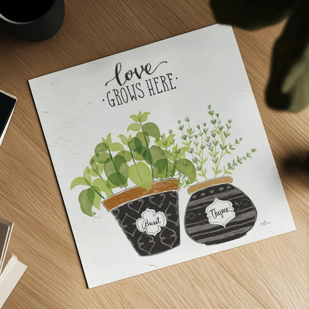 Fine Herbs V Crop by Janelle Penner. Shown as a detailed flat fine art print, highlighting archival giclee quality. Available as an archival giclee rolled canvas, fine art paper, or poster print. SKU 34997a.