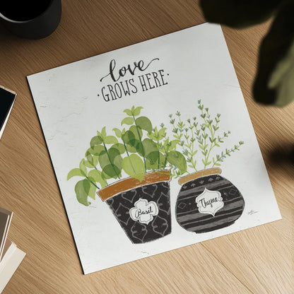 Fine Herbs V Crop by Janelle Penner. Shown as a detailed flat fine art print, highlighting archival giclee quality. Available as an archival giclee rolled canvas, fine art paper, or poster print. SKU 34997a.