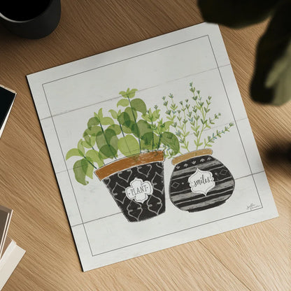 Fine Herbs V Smiles by Janelle Penner. Shown as a detailed flat fine art print, highlighting archival giclee quality. Available as an archival giclee rolled canvas, fine art paper, or poster print. SKU 46183a.