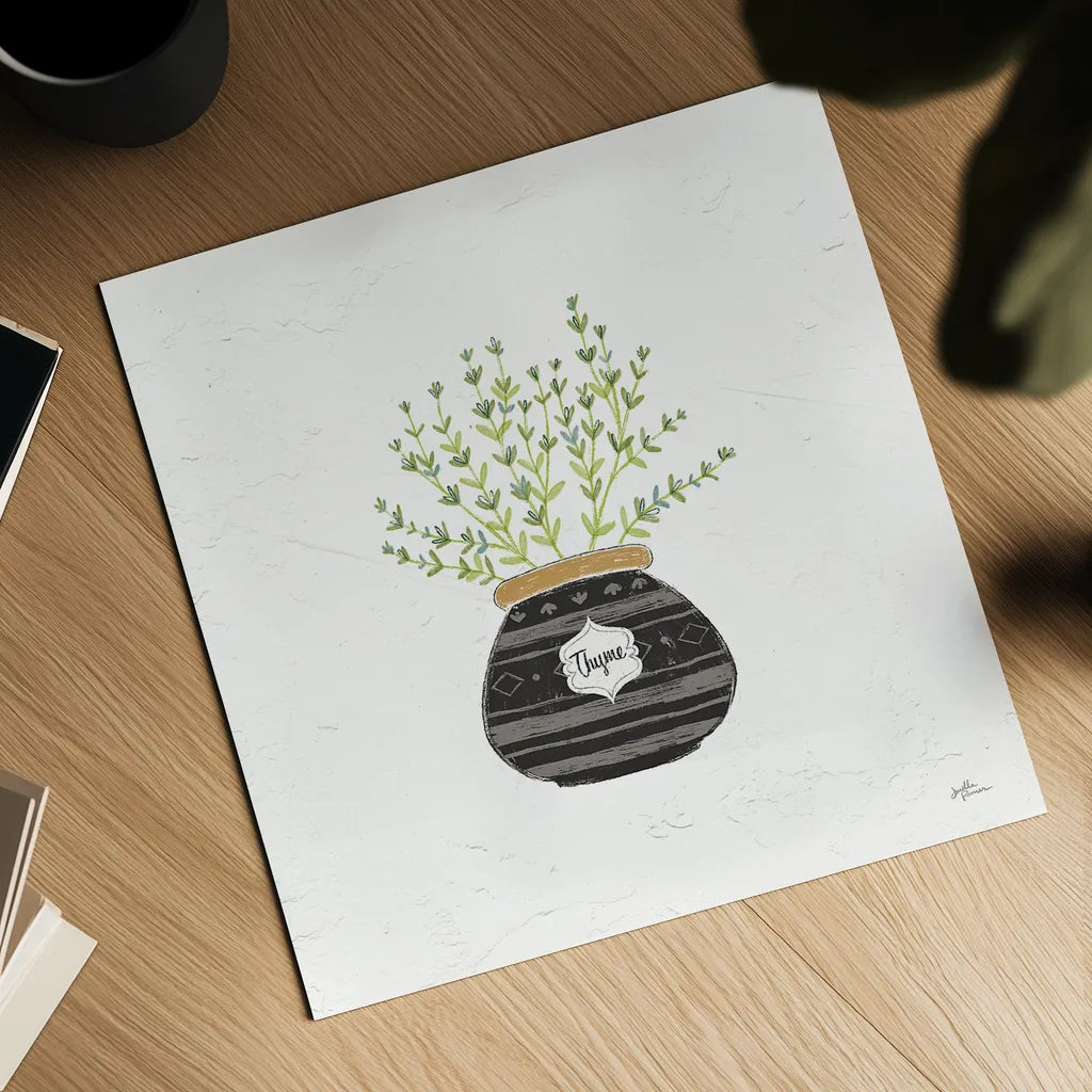 Fine Herbs VI by Janelle Penner. Shown as a detailed flat fine art print, highlighting archival giclee quality. Available as an archival giclee rolled canvas, fine art paper, or poster print. SKU 34998a.