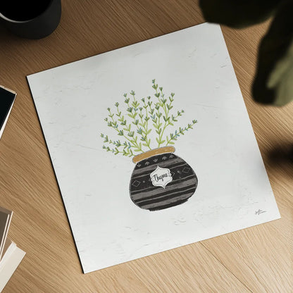 Fine Herbs VI by Janelle Penner. Shown as a detailed flat fine art print, highlighting archival giclee quality. Available as an archival giclee rolled canvas, fine art paper, or poster print. SKU 34998a.