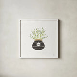 Fine Herbs VI by Janelle Penner. Shown in a crisp white glass frame for a clean and minimalist style. Available as an archival giclee rolled canvas, fine art paper, or poster print. SKU 34998a.
