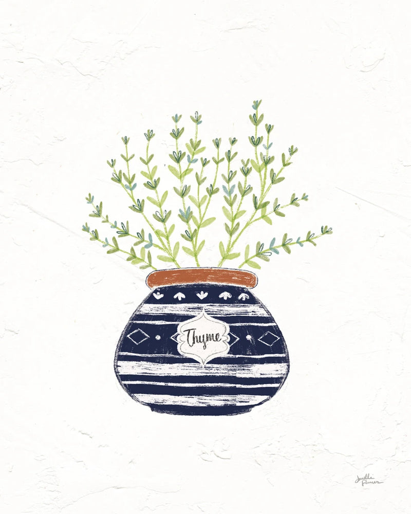 Fine Herbs VI Navy Crop by Janelle Penner