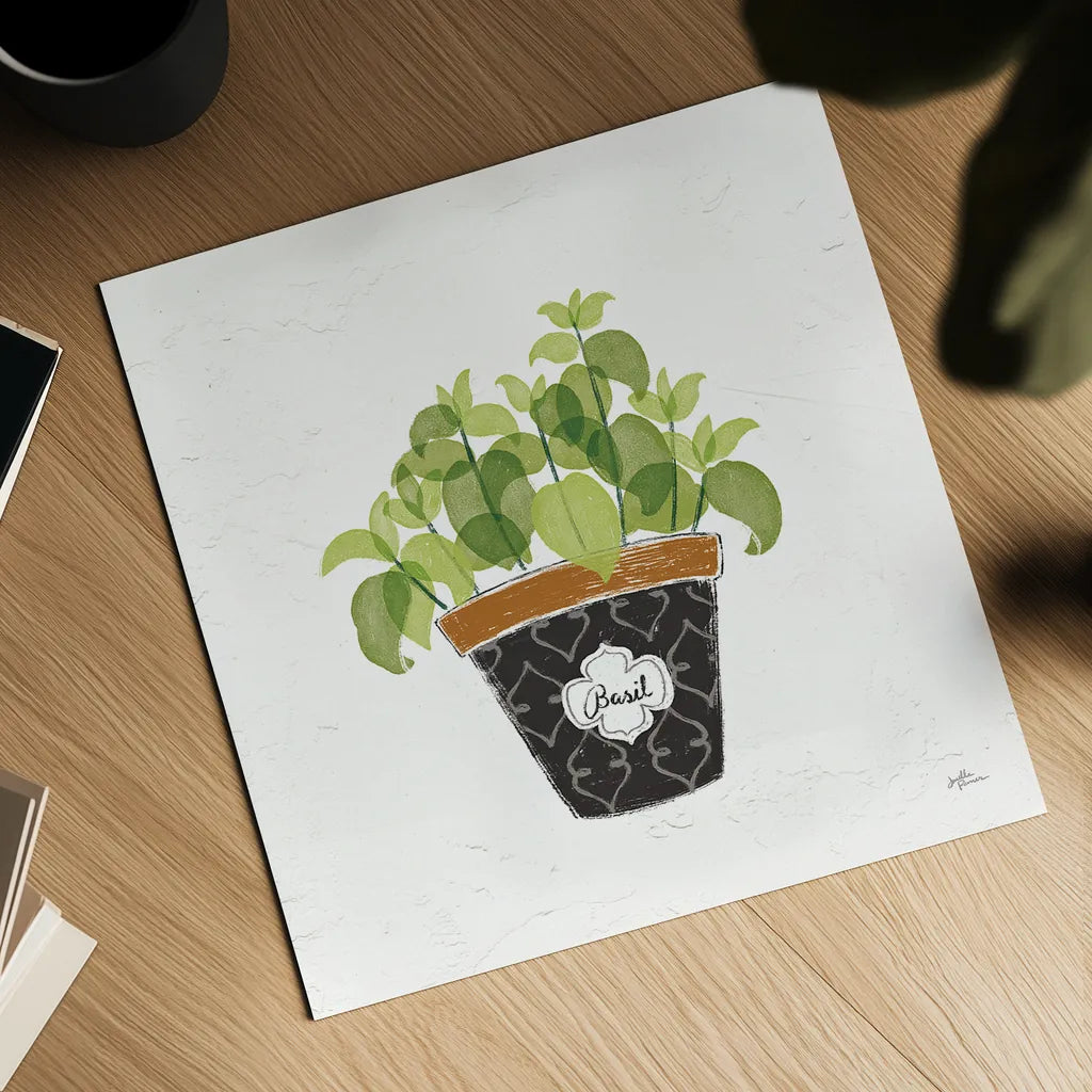 Fine Herbs VIII by Janelle Penner. Shown as a detailed flat fine art print, highlighting archival giclee quality. Available as an archival giclee rolled canvas, fine art paper, or poster print. SKU 35000a.