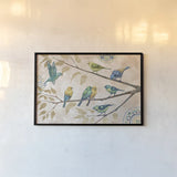 Fly Away I With Suzani by Janelle Penner. shown as a paper print in a black flame. Available as a archival giclee rolled canvas, fine art paper, or poster print. SKU 26409i.