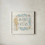 Golden Sea IV by Janelle Penner. Shown in a crisp white glass frame for a clean and minimalist style. Available as an archival giclee rolled canvas, fine art paper, or poster print. SKU 30284a.