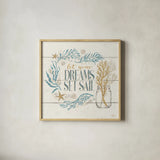 Golden Sea V by Janelle Penner. Shown in a natural wood glass frame for a timeless modern aesthetic. Available as an archival giclee rolled canvas, fine art paper, or poster print. SKU 30285a.