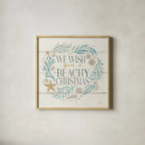 Golden Sea VI Holiday by Janelle Penner. Shown in a natural wood glass frame for a timeless modern aesthetic. Available as an archival giclee rolled canvas, fine art paper, or poster print. SKU 37712a.