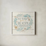 Golden Sea VI Holiday by Janelle Penner. Shown in a crisp white glass frame for a clean and minimalist style. Available as an archival giclee rolled canvas, fine art paper, or poster print. SKU 37712a.
