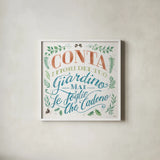 Good Friends and Great Adventures I Life Italian by Janelle Penner. Shown in a crisp white glass frame for a clean and minimalist style. Available as an archival giclee rolled canvas, fine art paper, or poster print. SKU 71844a.
