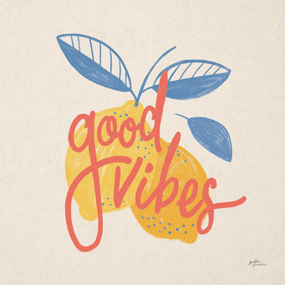 Good Vibes Lemons I Bright by Janelle Penner. SKU 70946a. Archival Giclee Fine art print for wall decor.