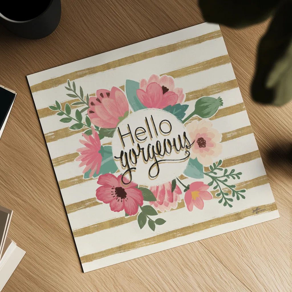 Gorgeous II Pink no dots by Janelle Penner. Shown as a detailed flat fine art print, highlighting archival giclee quality. Available as an archival giclee rolled canvas, fine art paper, or poster print. SKU 35628a.