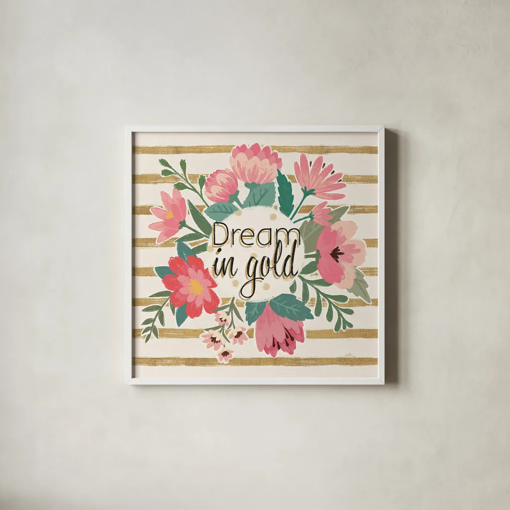 Gorgeous III Pink by Janelle Penner. Shown in a crisp white glass frame for a clean and minimalist style. Available as an archival giclee rolled canvas, fine art paper, or poster print. SKU 35097a.