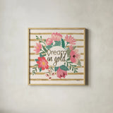 Gorgeous III Pink no dots by Janelle Penner. Shown in a natural wood glass frame for a timeless modern aesthetic. Available as an archival giclee rolled canvas, fine art paper, or poster print. SKU 35629a.