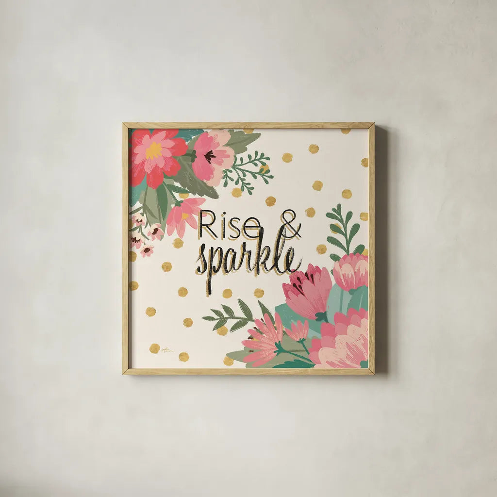 Gorgeous IV Pink by Janelle Penner. Shown in a natural wood glass frame for a timeless modern aesthetic. Available as an archival giclee rolled canvas, fine art paper, or poster print. SKU 35098a.