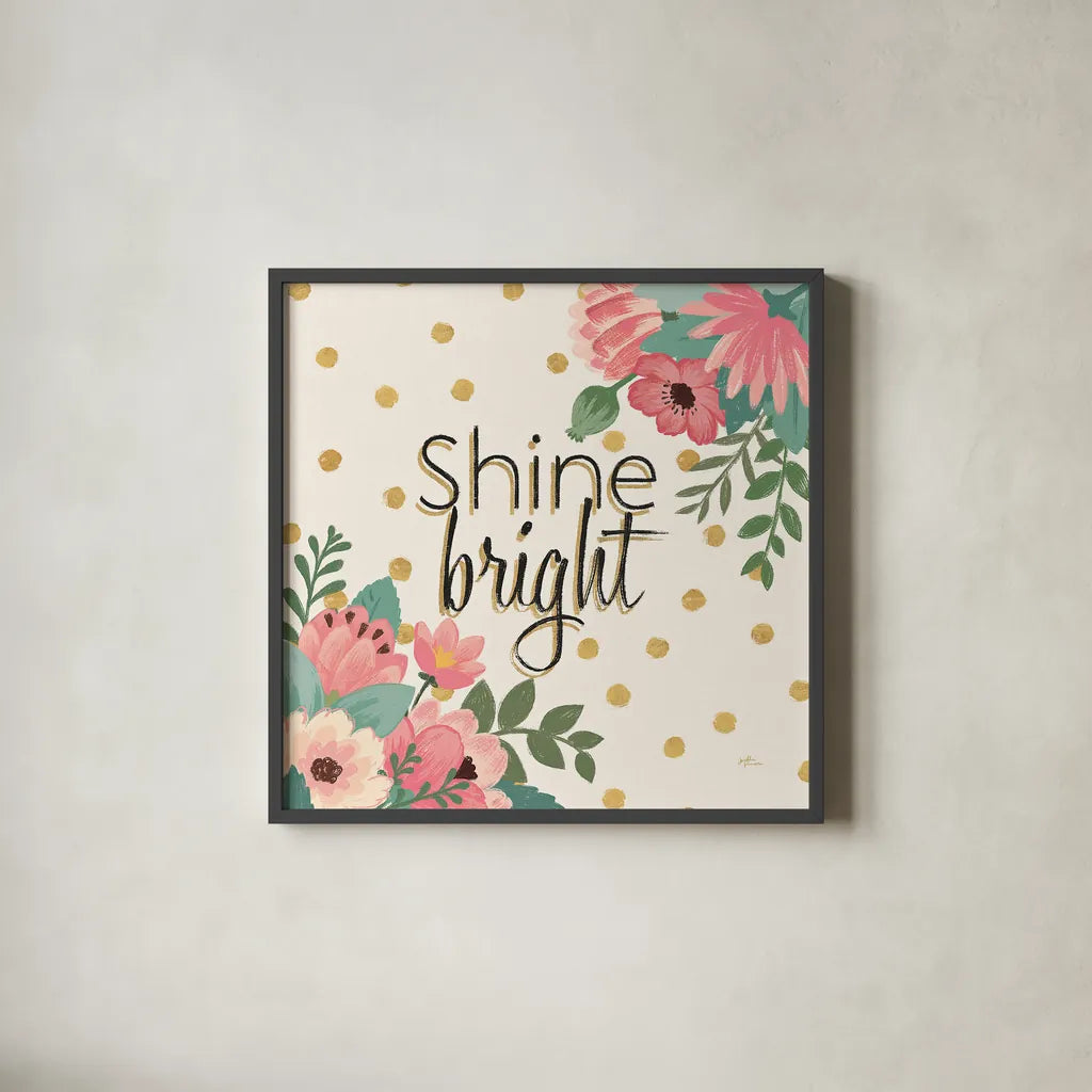 Gorgeous V Pink by Janelle Penner. Shown in a sleek black glass frame for a contemporary gallery look. Available as an archival giclee rolled canvas, fine art paper, or poster print. SKU 35099a.