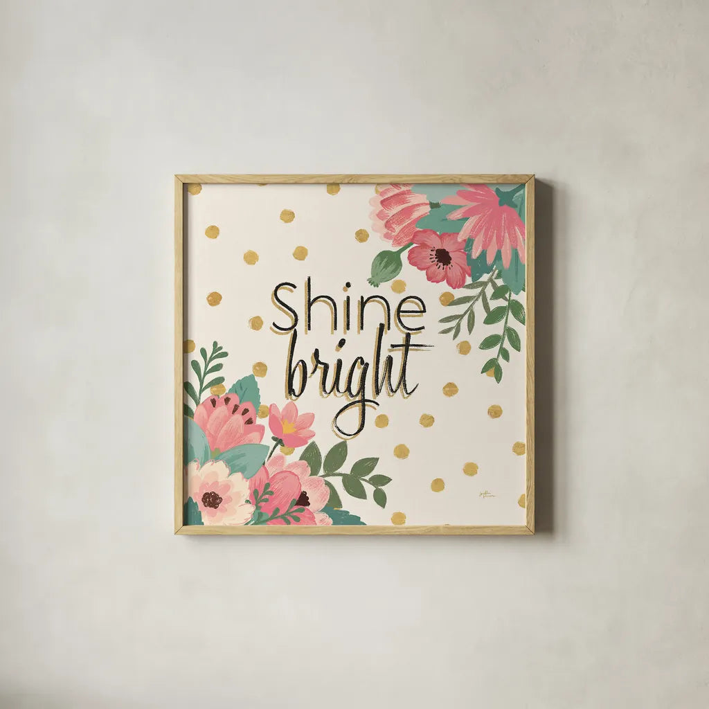 Gorgeous V Pink by Janelle Penner. Shown in a natural wood glass frame for a timeless modern aesthetic. Available as an archival giclee rolled canvas, fine art paper, or poster print. SKU 35099a.