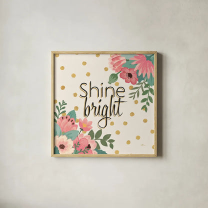 Gorgeous V Pink by Janelle Penner. Shown in a natural wood glass frame for a timeless modern aesthetic. Available as an archival giclee rolled canvas, fine art paper, or poster print. SKU 35099a.